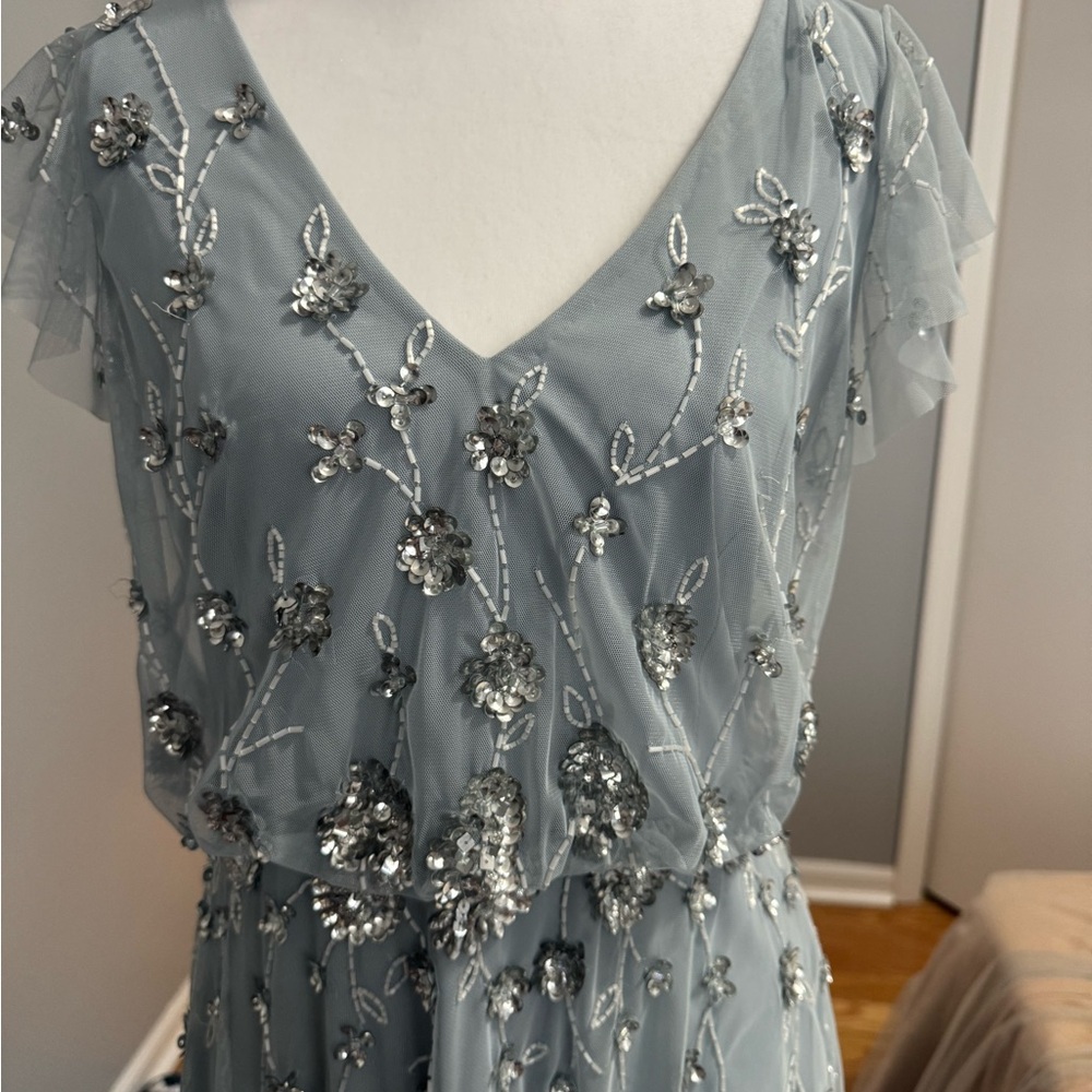 Adrianna Papell Silver Gown